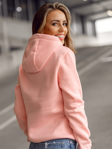 Ženska dukserica svijetloružičasta s klokan džepom Bolf W02B-56