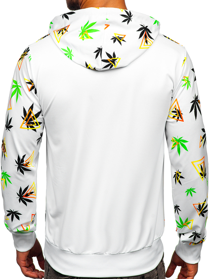 Bijela s printom dukserica muška s kapuljačom Bolf HM631