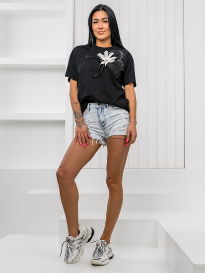 Ženska majica s printom Crna Bolf 96T633