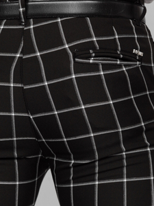 Crne muške karirane chino hlače Bolf 0046