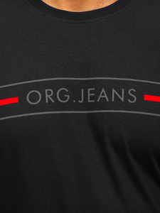 Crna majica muška s printom Bolf 14802