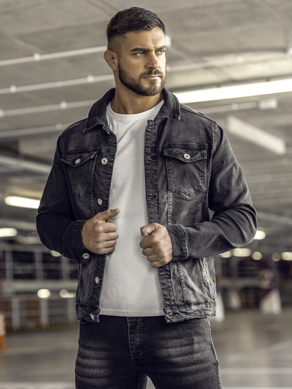 Muška crna traper jakna Bolf 200A