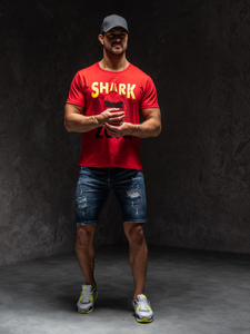 Crvena majica muška s printom Bolf KS2652