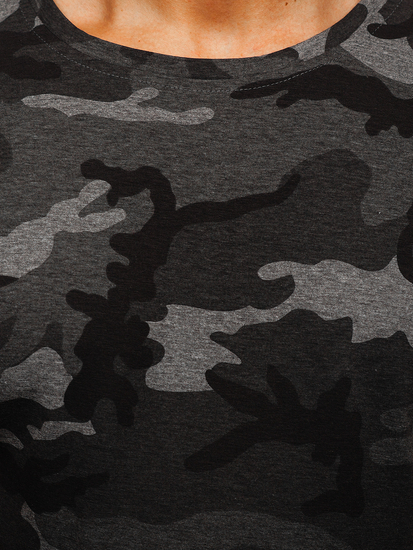 Grafitna muška majica s printom camo Bolf S808