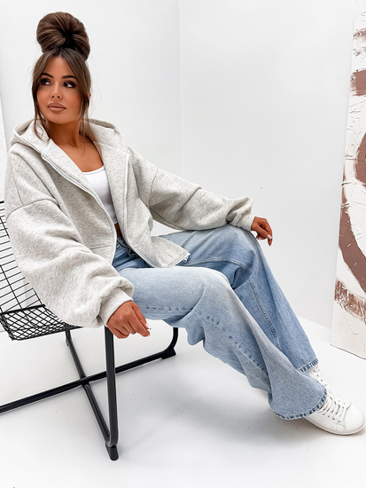 Ženska podstavljena hoodica s kapuljačom melange Bolf 821112