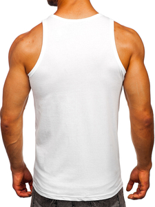 Bijela boxer majica tank top s printom Bolf 14831