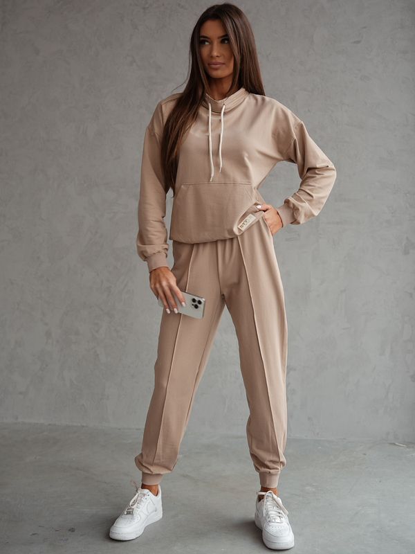 Ženski dvodijelni trenirke komplet bež Bolf 82162