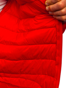 Crvena prošivena muška prijelazna jakna Bolf 13007