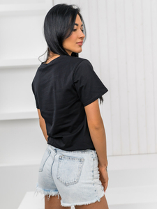 Ženska majica s printom Crna Bolf 97T2112