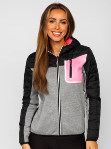 Ženska sportska majica-jakna s kapuljačom crna Bolf KSW4006A1