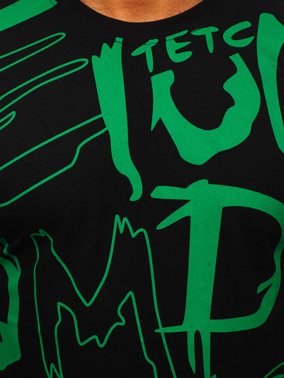 Crna pamučna muška majica s printom Bolf KS1972