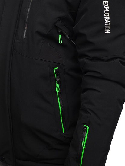 Zimska jakna muška skijaška crno-zelena Bolf 1910