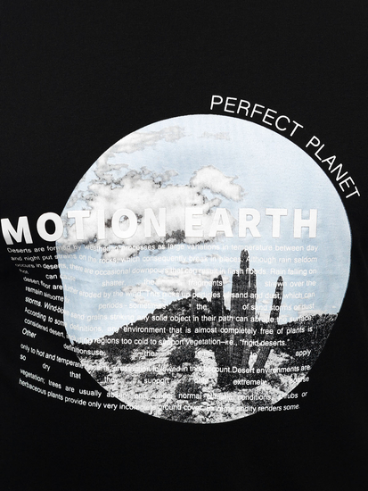 Muška pamučna majica s printom Crna Bolf MPO3466