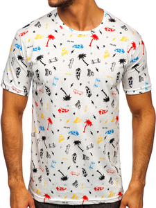 Bijela majica muška s printom Bolf 14924