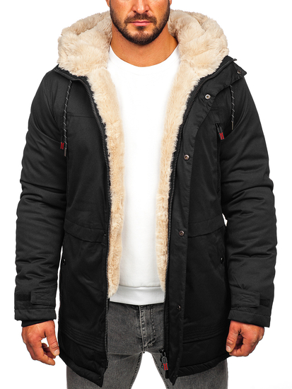 Crna muška zimska jakna parka Bolf 22M51