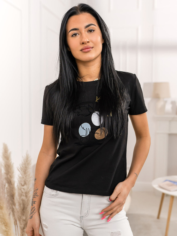 Ženska majica s printom Crna Bolf 95T2519