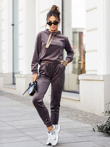 Grafit dvodijelni ženski komplet trenirke od velura Bolf 637