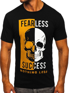 Crna majica muška s printom Bolf 142173