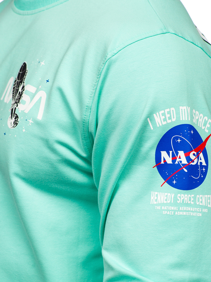 Boje metvice s printom muška dukserica bez kapuljače Bolf 6476