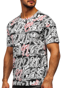 Bijela majica muška s printom Bolf 14906