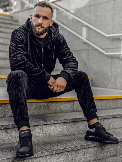 Crni velur muški trenirka Bolf 3B113A