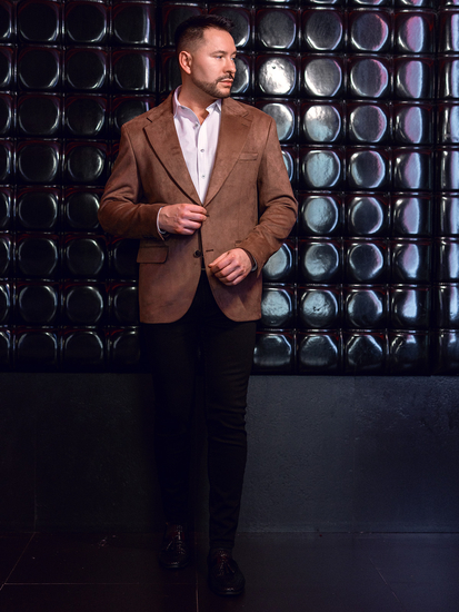 Muška baršunasta smeđa jakna Bolf 24410