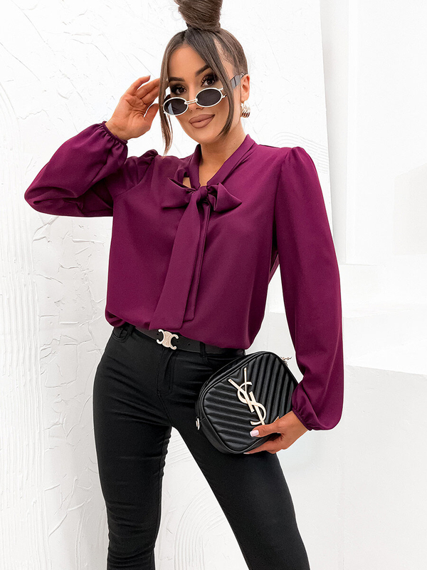 Ženska elegantna košulja dugih rukava s mašnom Klaret Bolf 500