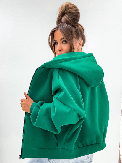 Ženska podstavljena hoodica s kapuljačom zelena Bolf 821112