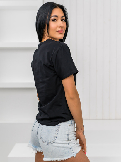 Ženska majica s printom Crna Bolf 97T2111