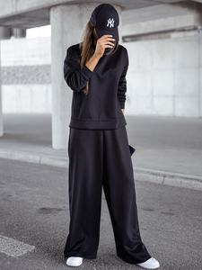 Ženski dvodijelni trenirke komplet crni Bolf 821111