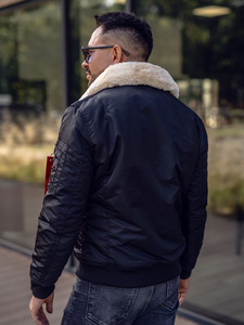 Jakna muška prijelazna pilotka crna Bolf EX1787