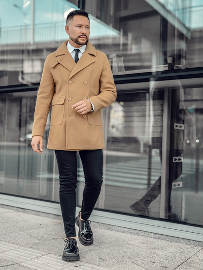 Muški kratki zimski kaput na dvostruko kopčanje Camel Bolf 11Z8215A