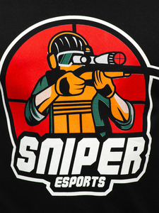 Crni pamučni muški T-shirt s printom Bolf 143022