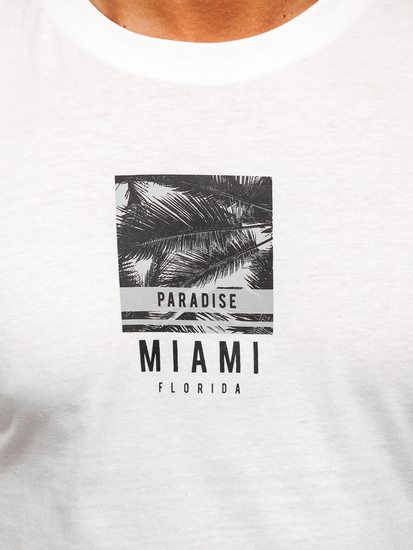 Muška pamučna majica s printom Bijela Bolf MPO3500