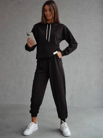 Ženski dvodijelni trenirke komplet crni Bolf 82162