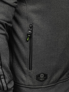 Szara bez kaptura bluza męska rozpinana Denley TC987