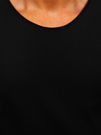 Crna pamučna muška potkošulja bez printa Bolf 1205