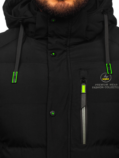 Crna duga muška prošivena zimska jakna Bolf 22M57