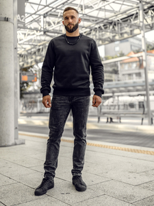 Dukserica muška bez kapuljača crna Bolf 2001