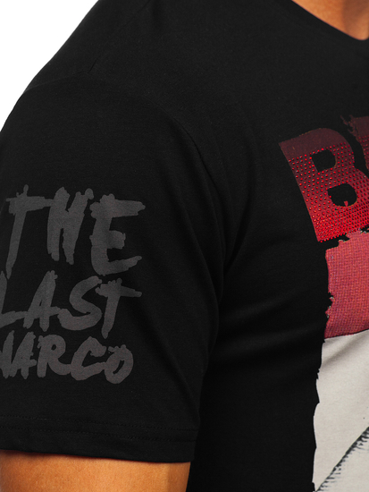 Crna muška majica sa ukrasima Bolf 192378