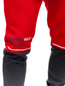 Crvene s printom sportske muške hlače Bolf AM85A