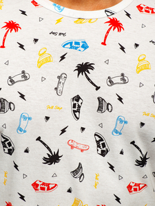 Bijela majica muška s printom Bolf 14924