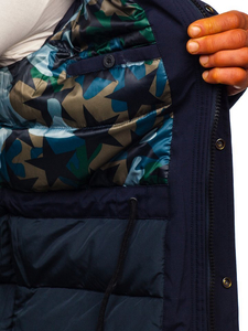 Jakna muška zimska parka tamnoplava Bolf 1972