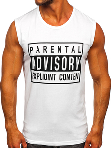 Bijela majica tank top s printom Bolf 14828