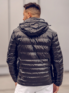 Crna sportska pikovana prijelazna muška jakna Denley 2147A