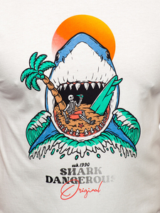 Muška pamučna majica s printom Bijela Bolf MPO3460