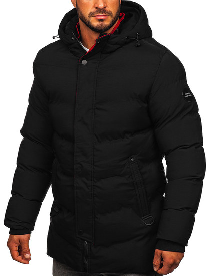 Crna prošivena muška zimska jakna parka Bolf 7330