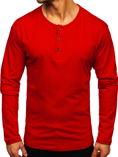 Longsleeve majica muška kopčan gumbima crvena Bolf 1114