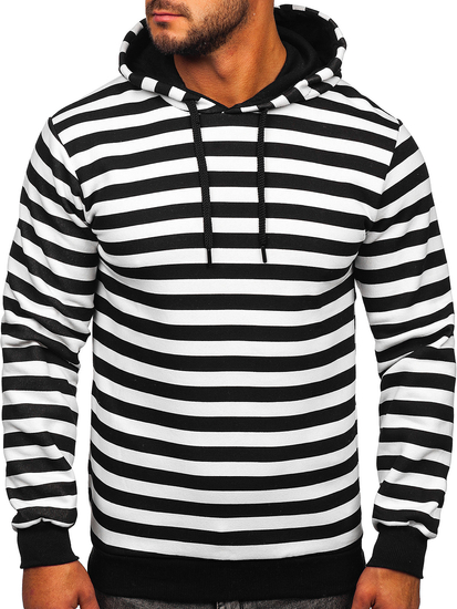 Bijela s printom muška dukserica s kapuljačom Bolf 141029