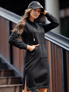 Ženska sportska haljina s kapuljačom crna Bolf 523
